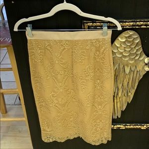 Gold lace lined Zara skirt.